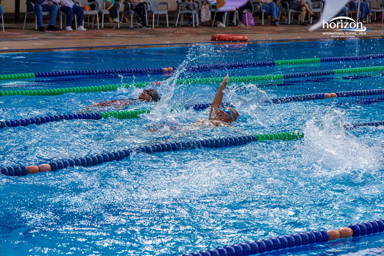 Students competing during the Annual Horizon Swimming Gala